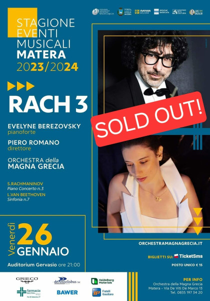 SOLD OUT! RACH 3 Evelyne Berezovsky & l'Orchestra della Magna Grecia