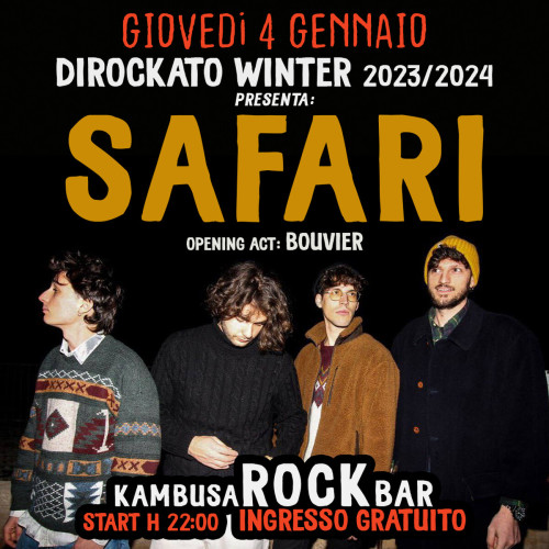 SAFARI in concerto al Dirockato Winter 2023-24 - Monopoli