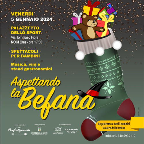 Aspettando la Befana, musica vini e stand gastronomici