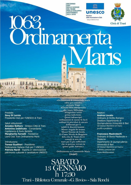 Incontro tematico su 1063. ORDINAMENTA MARIS