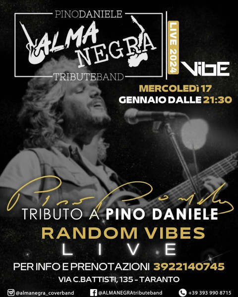 ALMANEGRA Pino Daniele Tribute Band al VIBE Burger Drink & More
