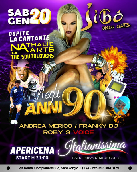 Apericena+Live Music+Disco Anni 90 con Nathalie SoundLovers