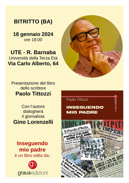 Presentazione libro INSEGUENDO MIO PADRE di Paolo Tittozzi