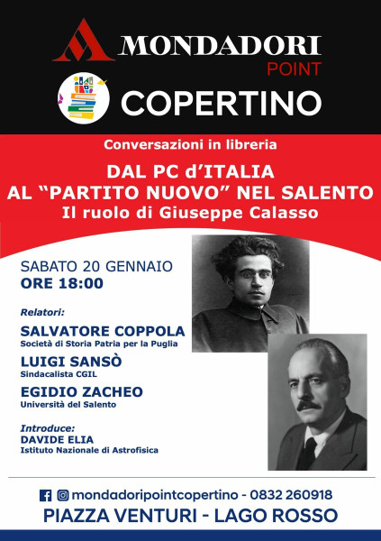 Conversazioni in libreria - Dal PC d'Italia al "Partito Nuovo" nel Salento. Il ruolo di Giuseppe Calasso