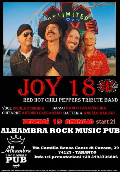 Joy 18 Red Hot Chili Peppers tribute band live @Alhambra Rock Music Pub