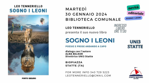 "Sogno i leoni" poesie e prose andando a capo di Leo Tenneriello