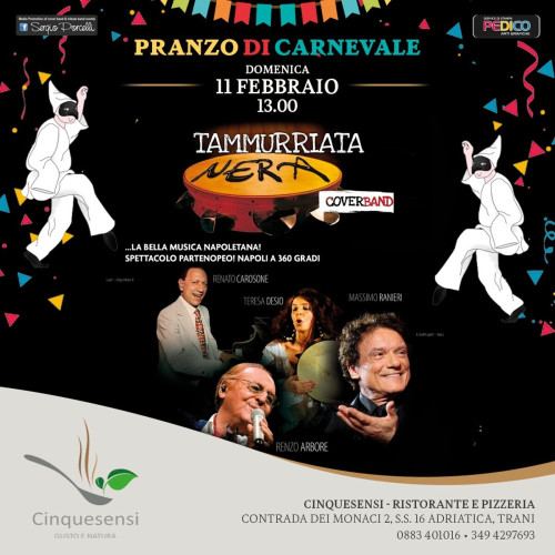 Pranzo di Carnevale a Trani - Tammurriata nera live ...la bella musica napoletana!