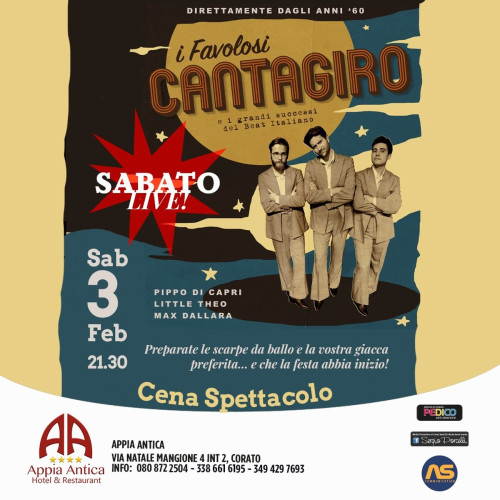 I FAVOLOSI CANTAGIRO - cover band beat italiana anni 60 - cena spettacolo a Corato