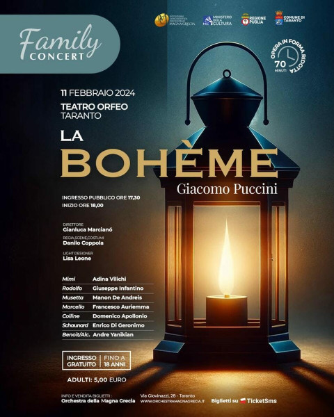 "La Bohème" di Giacomo Puccini - FAMILY CONCERT