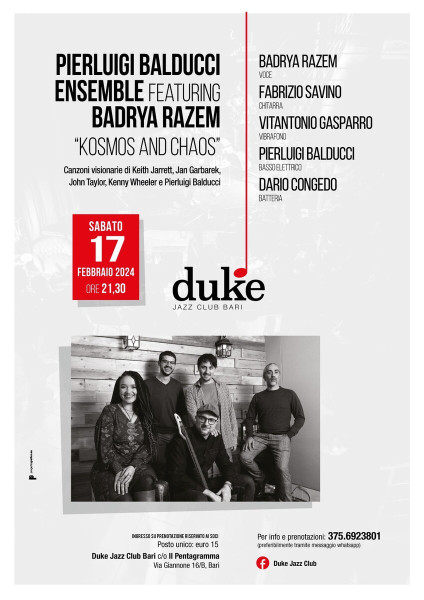 Pierluigi Balducci Ensemble featuring Badrya Razem Kosmos and Chaos