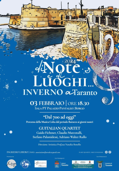 I GUITALIAN QUARTET alla rassegna "Di Note e di Luoghi...INVERNO a Taranto