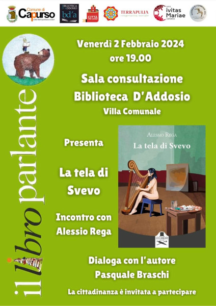 A Capurso si presenta "La tela di Svevo", il nuovo romanzo di Alessio Rega