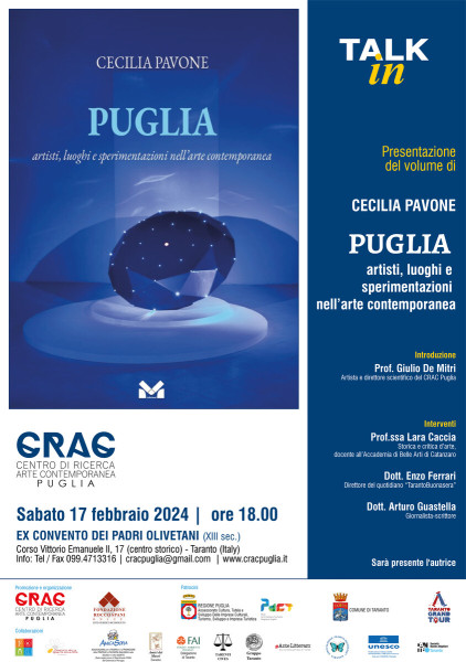 Al CRAC Puglia la presentazione del libro di Cecilia Pavone sull'arte contemporanea pugliese