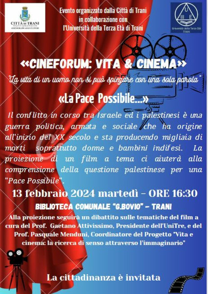 Rassegna cinematografica. Terzo appuntamento VITA E CINEMA