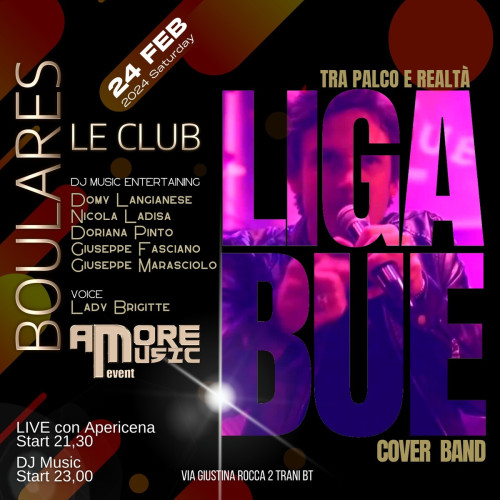 TRA PALCO E REALTA' LIBABUE COVER BAND LIVE + DJ MUSIC A TRANI