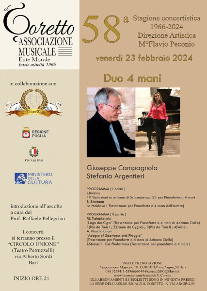 DUO PIANISTICO 4 MANI GIUSEPPE CAMPAGNOLA - STEFANIA ARGENTIERI