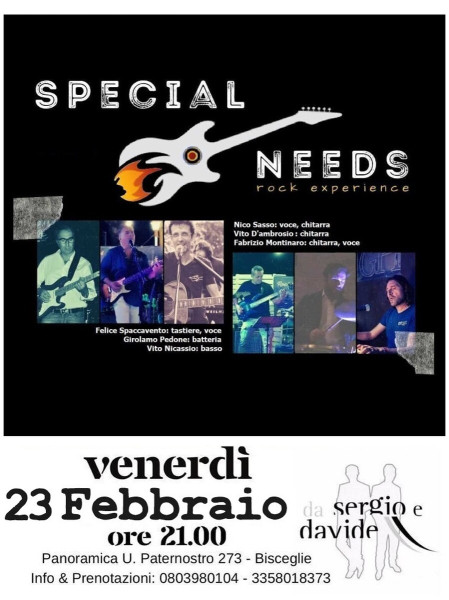 ROCK SPECIAL COVERS con gli " SPECIAL NEEDS "