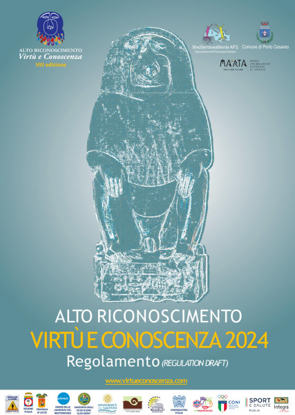 PORTO CESAREO (LE): VIRTU' E CONOSCENZA - Alto Riconoscimento alle Eccellenze Mediterranee - VIII Edizione. CANDIDATURE entro sabato 30 marzo 2024