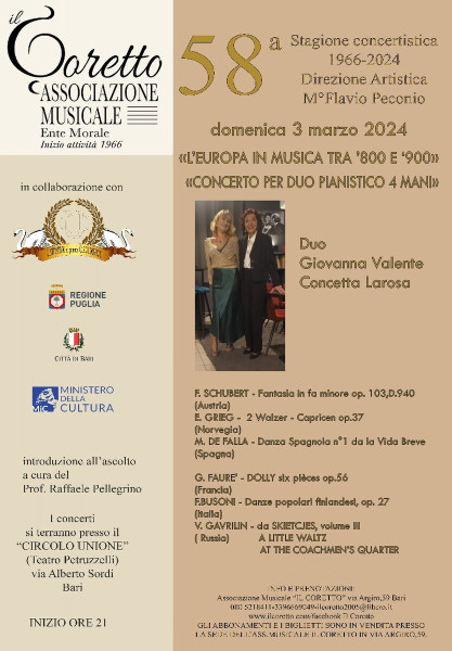 DUO PIANISTICO 4 MANI GIANNA VALENTE -CONCETTA LAROSA