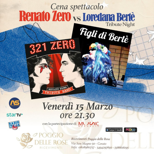 Renato Zero vs Loredana Bertè tribute night - Cena spettacolo a Corato
