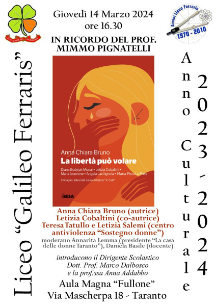 Incontro Anno Culturale  Liceo Ferraris "LA LIBERTA' PUO' VOLARE"