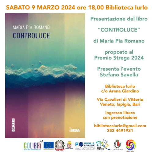 Presentazione libro "Controluce" di Maria Pia Romano
