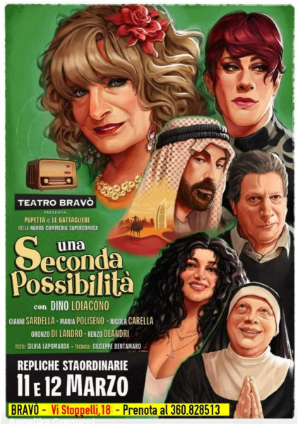 Visto i continui Sold Out di tutti i Week End di Puppetta e le Battagliere il Teatro Bravò programma n. 2 repliche staordinarie: Lundeì 11 e Domenica 12 Marzo 2024