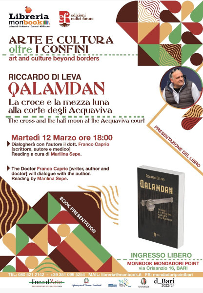 Riccardo Di Leva presenta il romanzo QALAMDAN per la rassegna ARTE E CULTURA OLTRE I CONFINI
