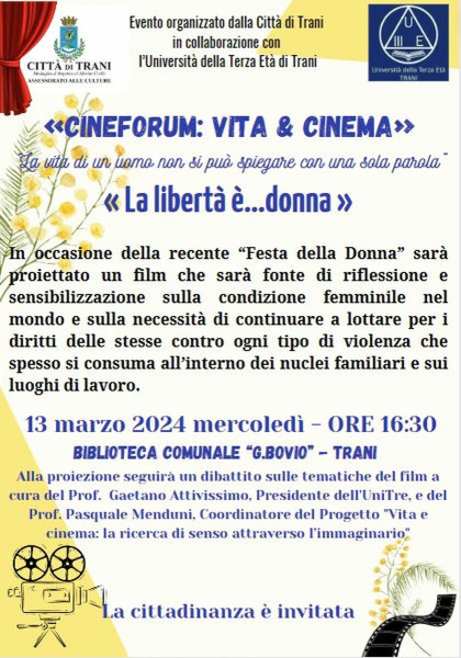 Rassegna cinematografica. Quarto appuntamento VITA E CINEMA