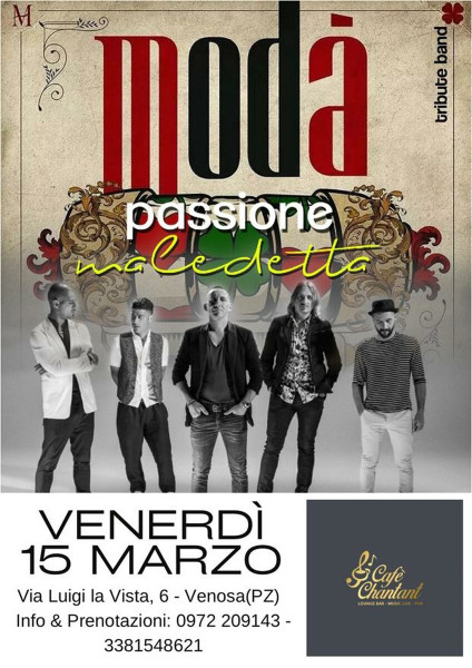 Modà Tribute Band live Venosa, Cafe Chantant