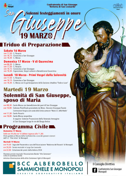Solenni festeggiamenti in onore di San Giuseppe