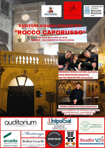 Clarinetto, percussioni e pianoforte a Modugno