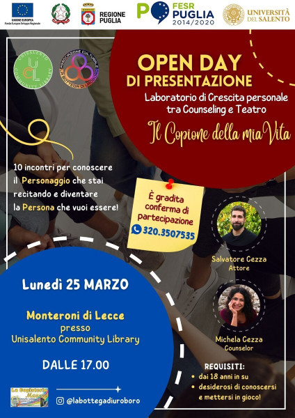 Open Day gratuito - IL COPIONE DELLA MIA VITA