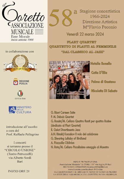 FLART QUARTET - QUARTETTO DI FLAUTI AL FEMMINILE"DAL CLASSICO AL JAZZ"