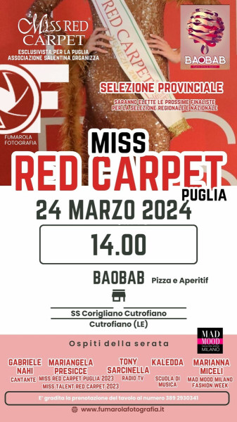 Miss Red Carpet selezione provincia di Lecce
