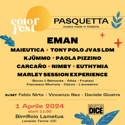Pasquetta Color Fest - Musica Made in Calabria