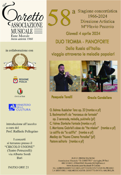 DUO TROMBA-PIANOFORTE DALLA RUSSIA ALL'ITALIA : VIAGGIO ATTRAVERSO LE MELODIE POPOLARI