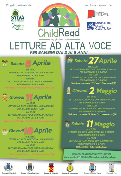 ChildRead - letture ad alta voce per bimbi di 3/ 4 anni e 5/6 anni