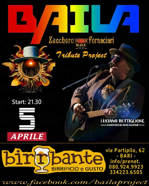 BAILA - Zucchero Tribute Project in concerto al BIRRBANTE