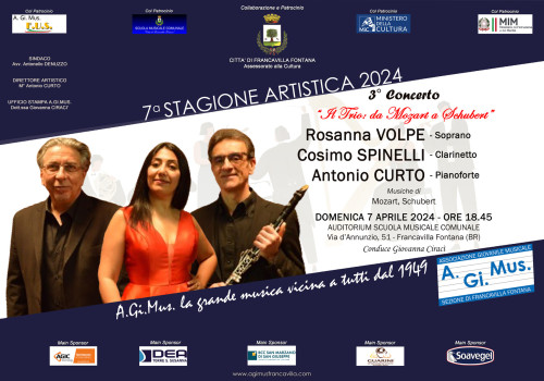 Prosegue la Stagione A.Gi.Mus con Il Trio da Mozart a Schubert