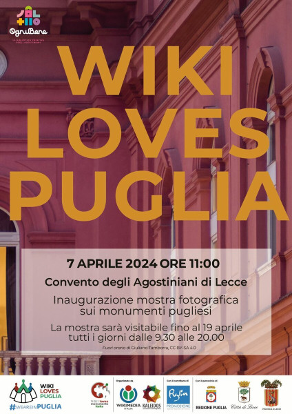 Wiki Loves Puglia: la mostra con gli scatti vincitori del concorso all'Ex Convento degli Agostiniani