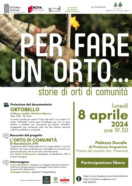PER FARE UN ORTO | Storie di orti di comunità