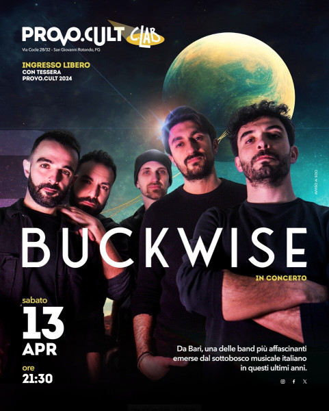 Buckwise in concerto al Provo.Cult C.Lab