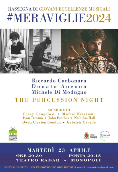 THE PERCUSSION NIGHT Donatello Ancona Riccardo Carbonara Michele Di Modugno & Human Percussion Ensemble