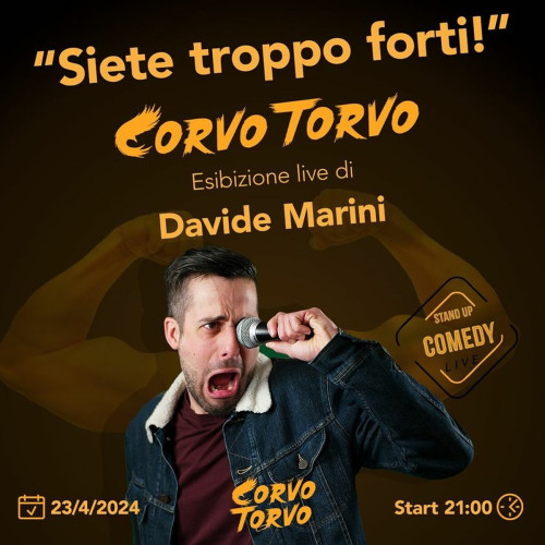 Unisciti a noi per una serata di stand up comedy in compagnia di Davide Marini!