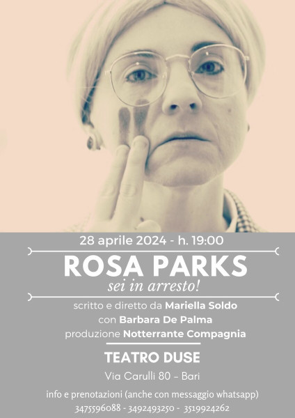 Spettacolo teatrale "Rosa Parks, sei in arresto!"