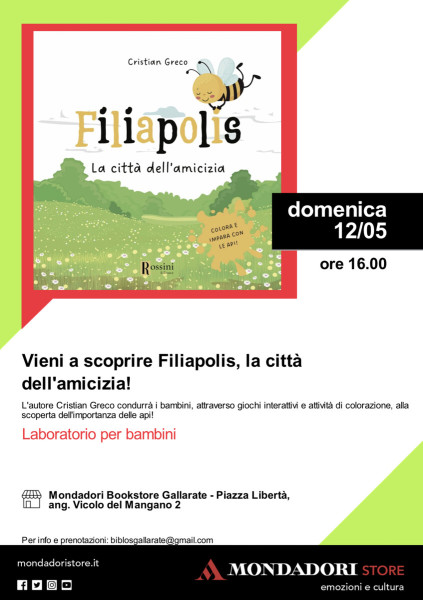 Filiapolis Tour, laboratorio per i bambini con lo scrittore Cristian Greco