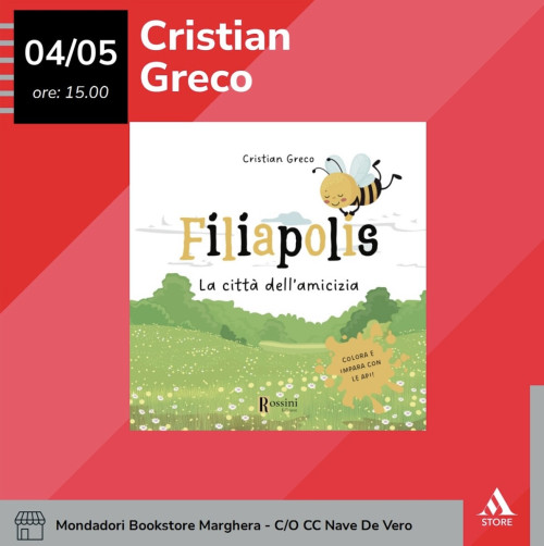 Cristian Greco presenta Filiapolis a Marghera (VE) con il firmacopie del libro.