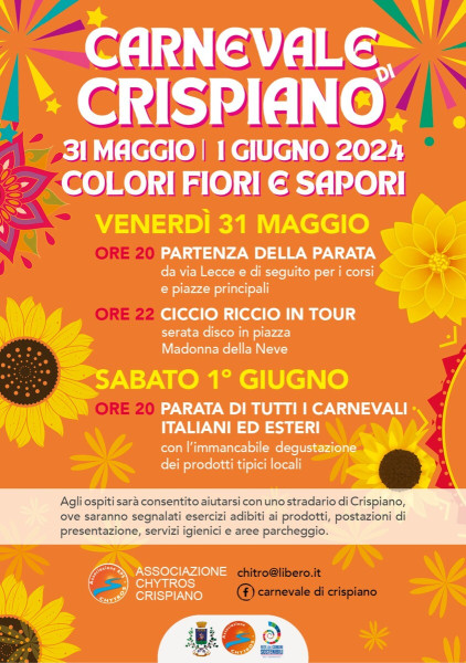 Carnevale di Primavera, Colori, fiori e sapori