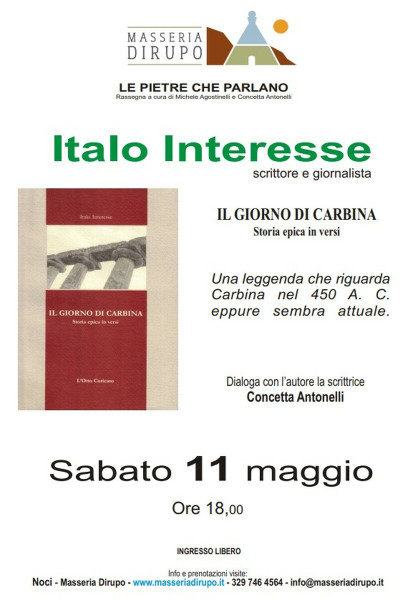 Presentazione del romanzo IL GIORNO DI CARBINA di Italo Interesse.